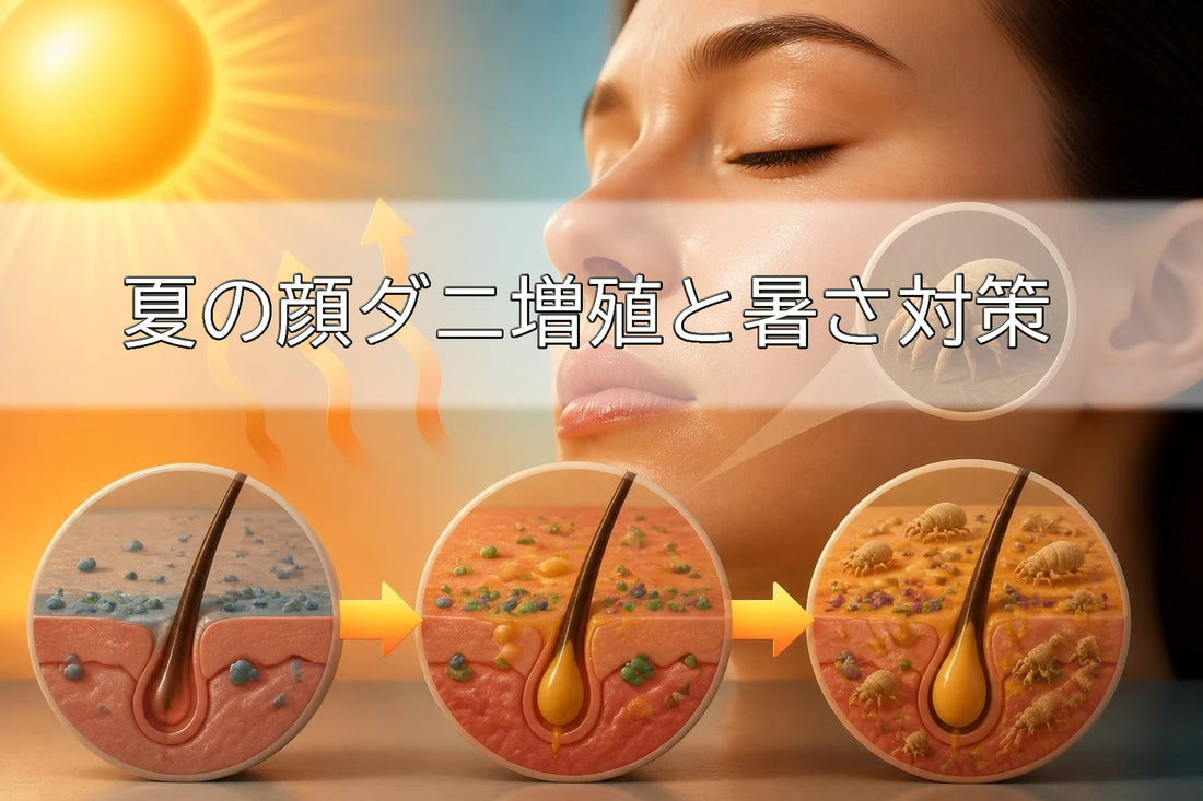 夏の顔ダニ増殖と暑さ対策｜スキンケアで皮脂環境を整える方法